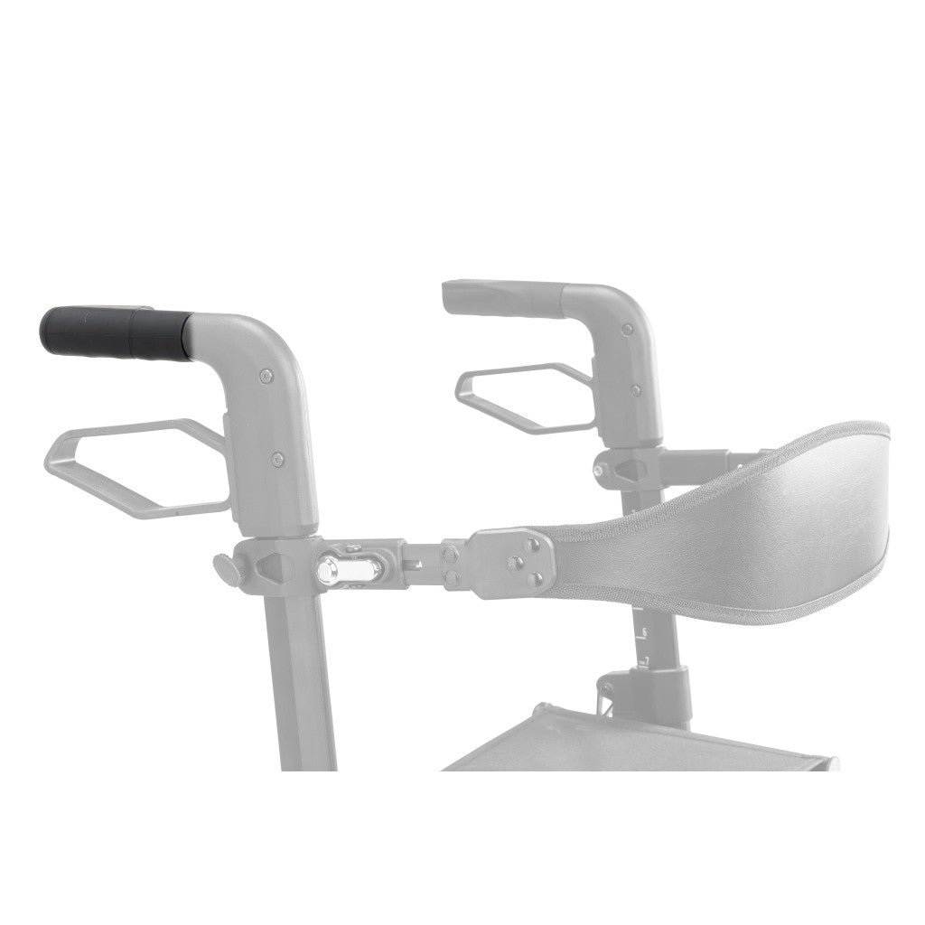 10277-22 right hand grip shown in color on the Drive Medical AeroWalk Ultra-Lite Rollator (10277), rest of the rollator greyed out