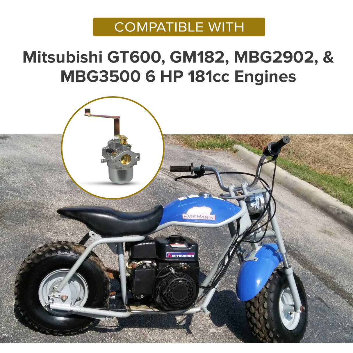 Carburetor for the Mitsubishi GT600 6.0 HP Engine