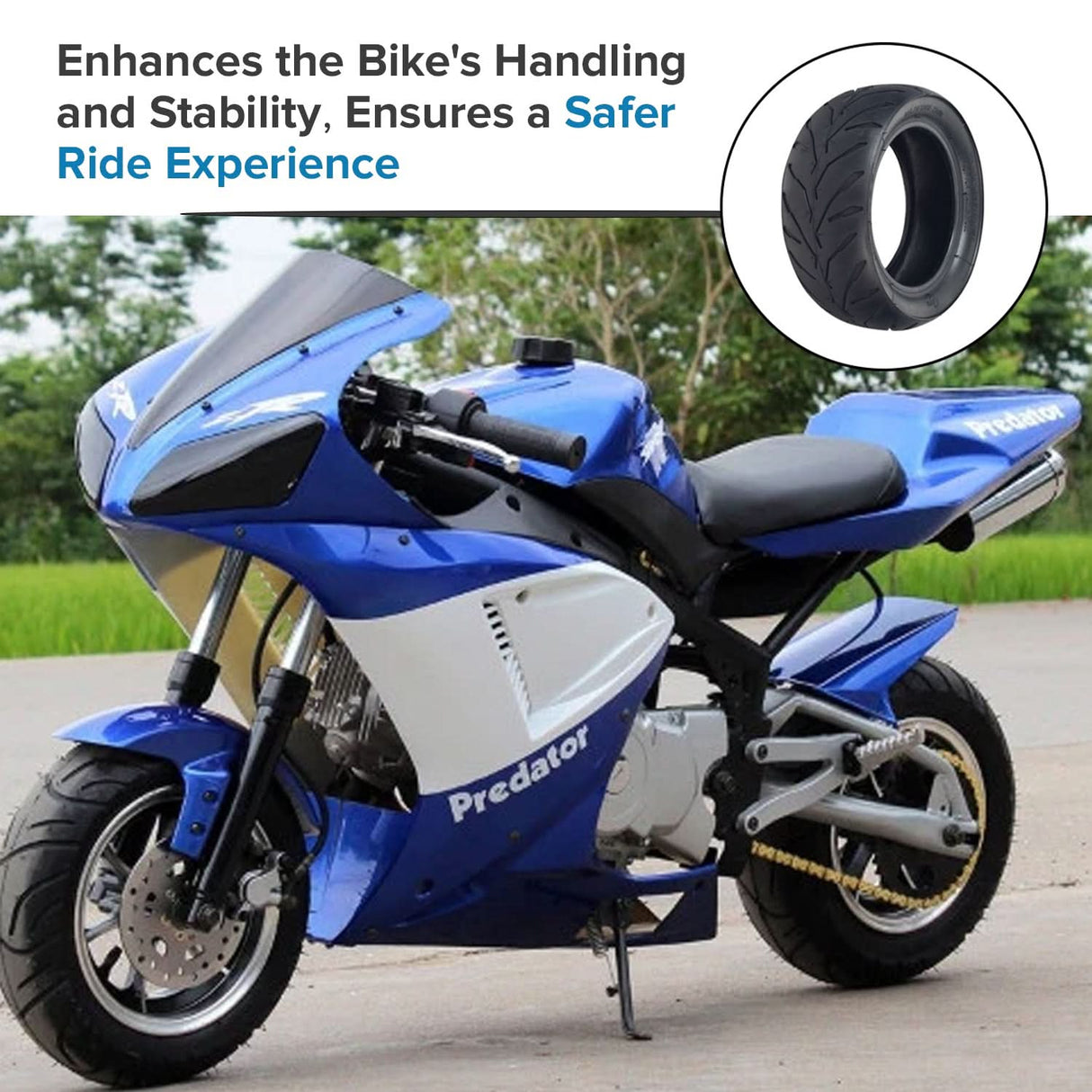 110/50-6.5 Tire for the Monster Moto / Mega Moto MM-eRCH (RCH e-Mini) & MME-250 (MM-E250) Electric Mini Bikes