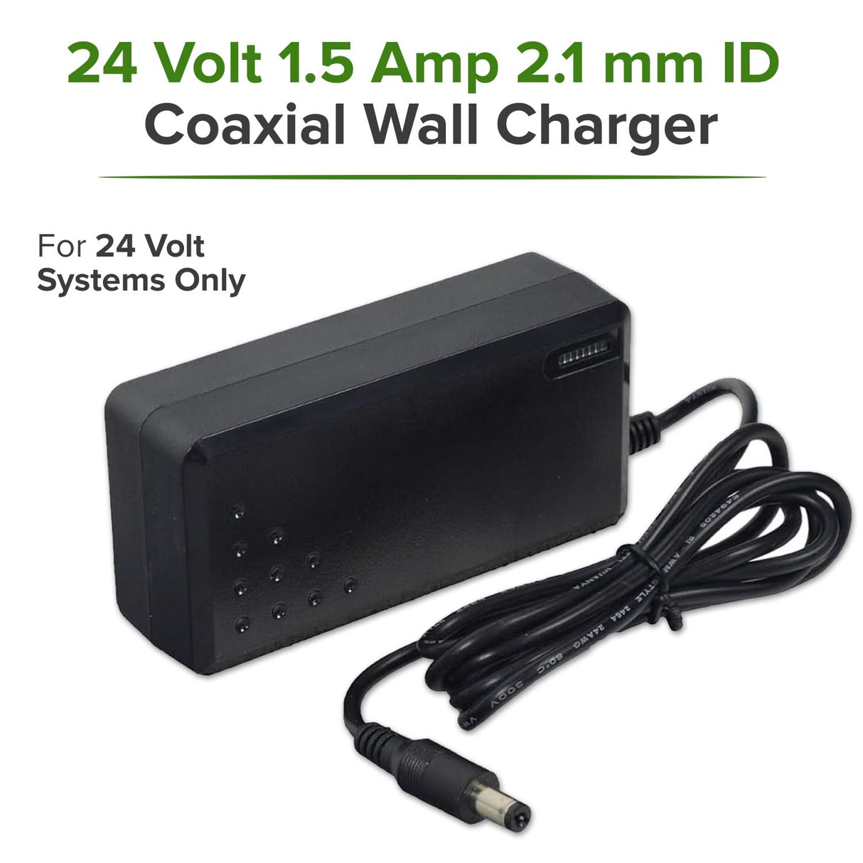 24 Volt 2.1mm ID Coaxial Battery Charger for the Surge Electric Skateboard
