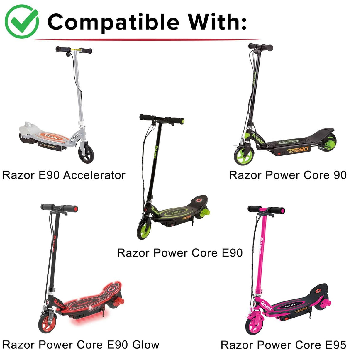 12 Volt Battery for the Razor E90 Accelerator, Power Core 90, Power Core E90 (Versions 1-2+), & Power Core E90 Glow (Versions 1+)