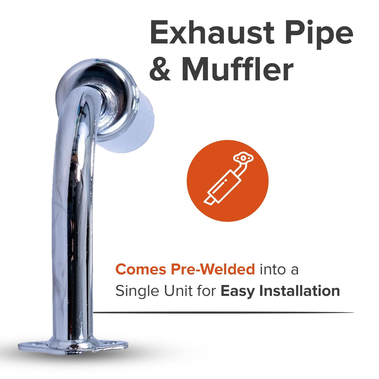 Exhaust Pipe & Muffler for 48cc - 80cc 2-Stroke Bicycle Engine Kits