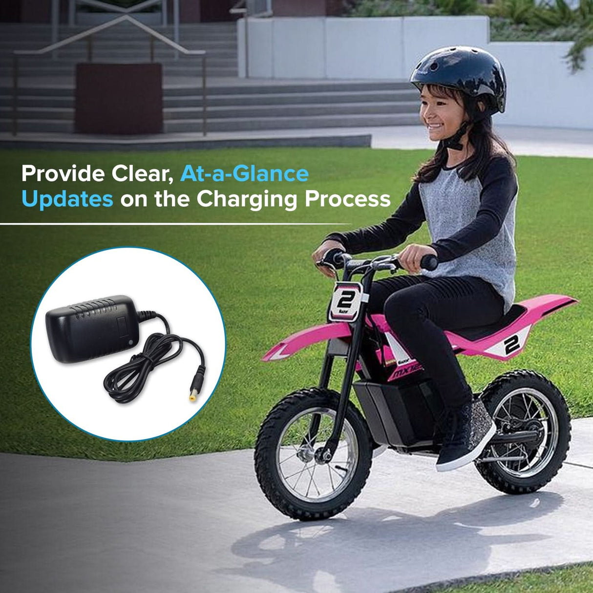 12 Volt 1.2 Amp 2.1mm ID Coaxial Battery Charger for the Razor MX125 Dirt Rocket
