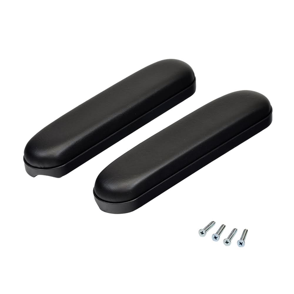 Black 10" Desk Length Padded Vinyl Armrest for Wheelchairs (Set of 2)
