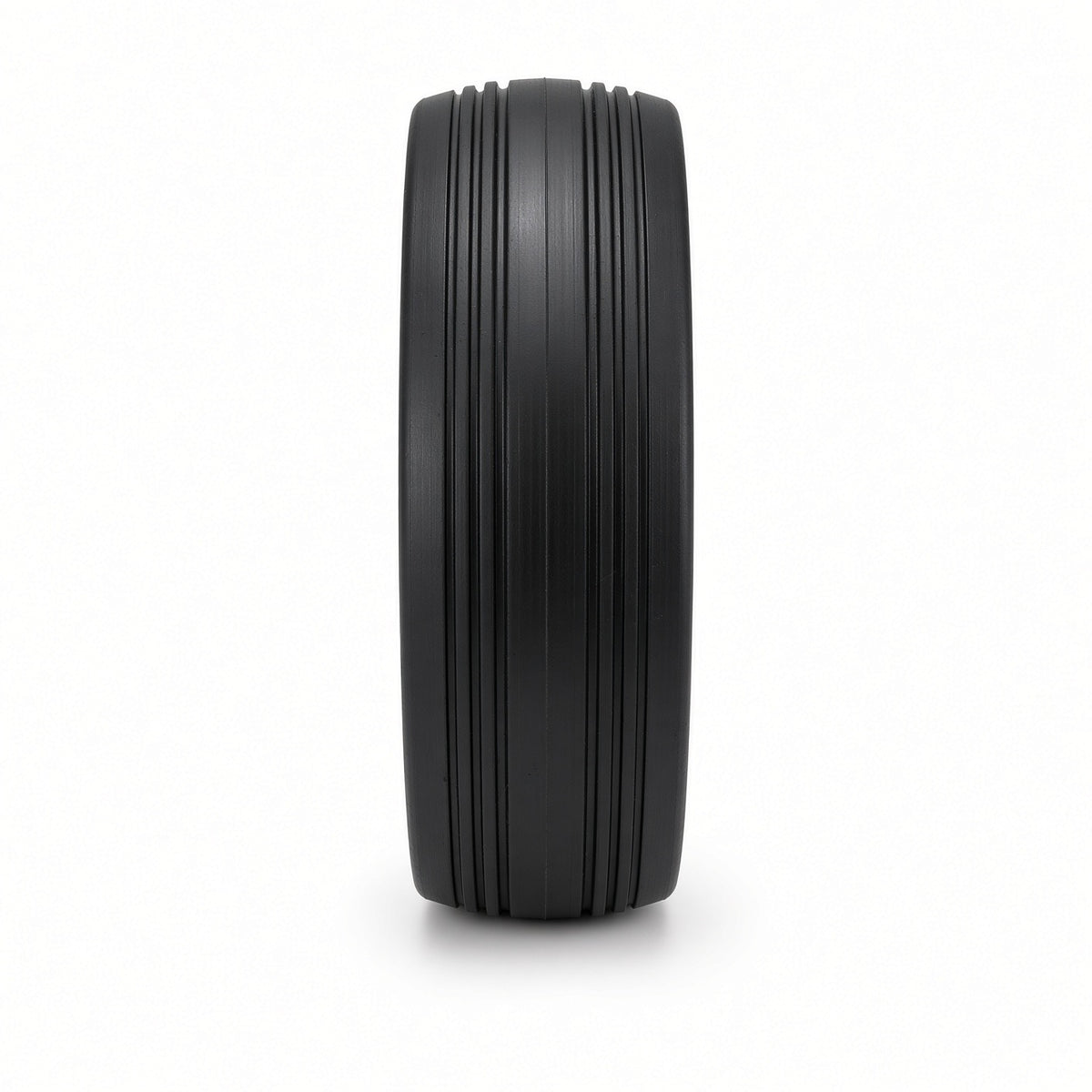 6"x2" Jazzy Wheel, 1-Piece Silver Plastic Rim, Black PU Tire (150x50mm), Style 1