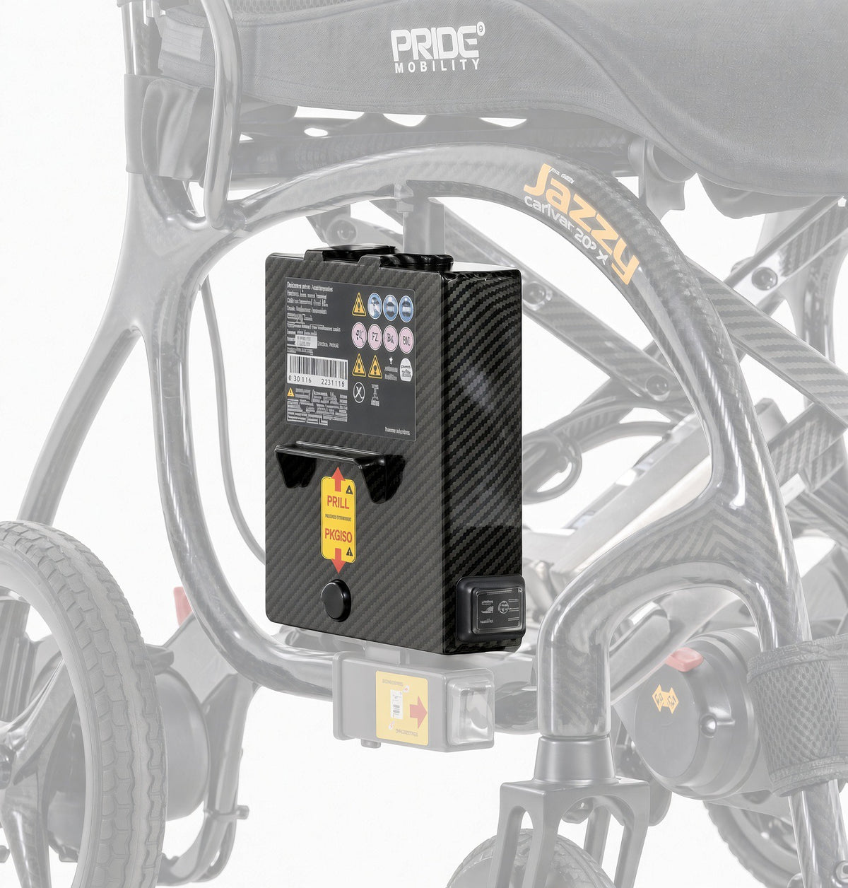 Pride BATHP20210-P lithium battery for the Jazzy Carbon 27X power chair, second alternate view