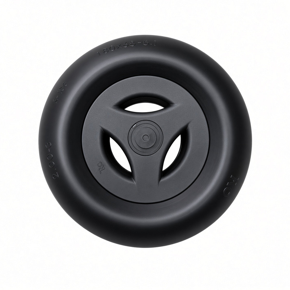 Permobil M1/M3 180 x 68 caster wheel with solid flat-free multi-rib tire