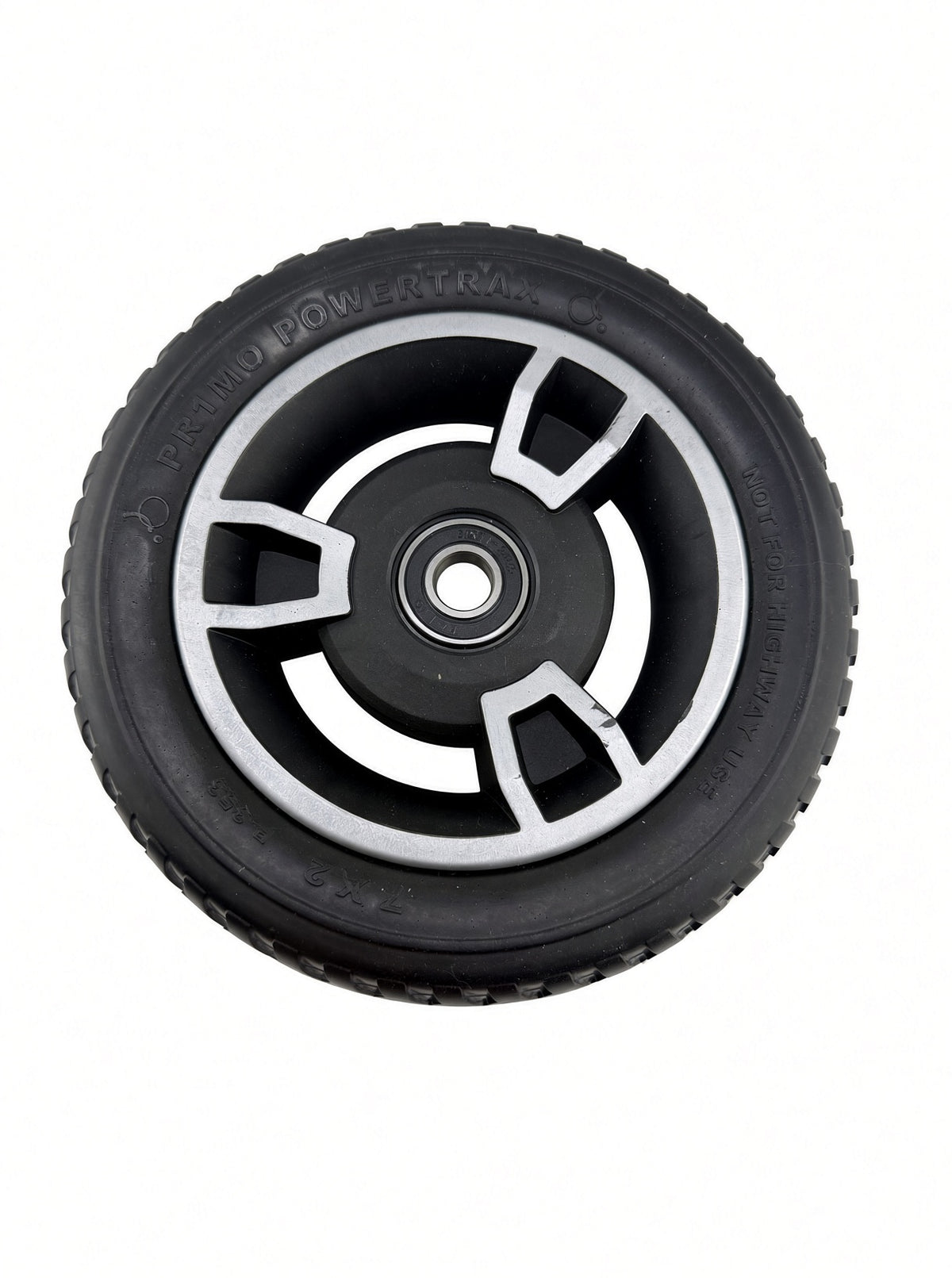 7"x2" Solid Front Wheel Assembly for Jazzy Zero Turn & Pride Zero Turn 8 Scooters (Blemished)