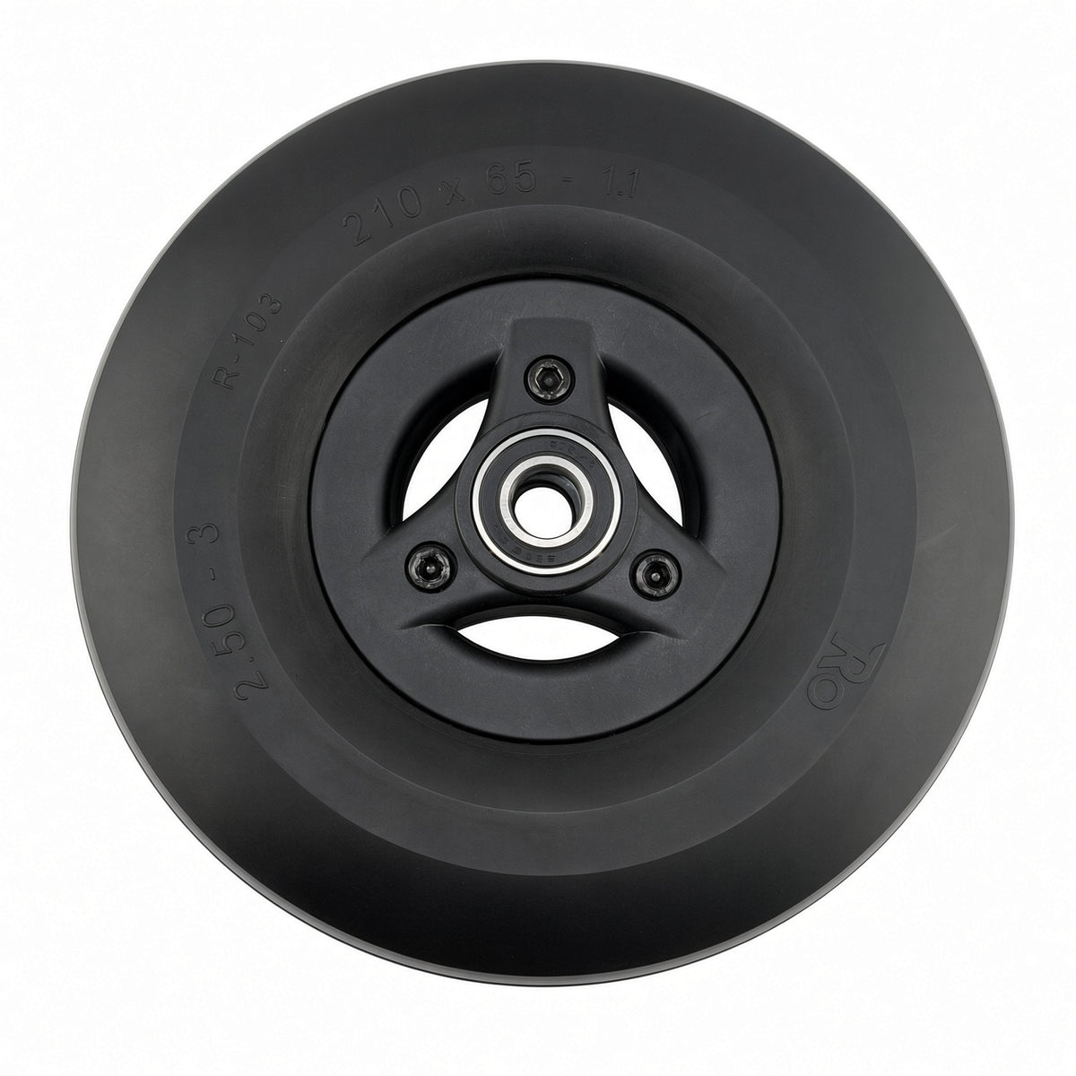 Permobil F3/F5/M5 Wheel, 210x65mm Black Hub, Black Tread (1830780 / 335447)