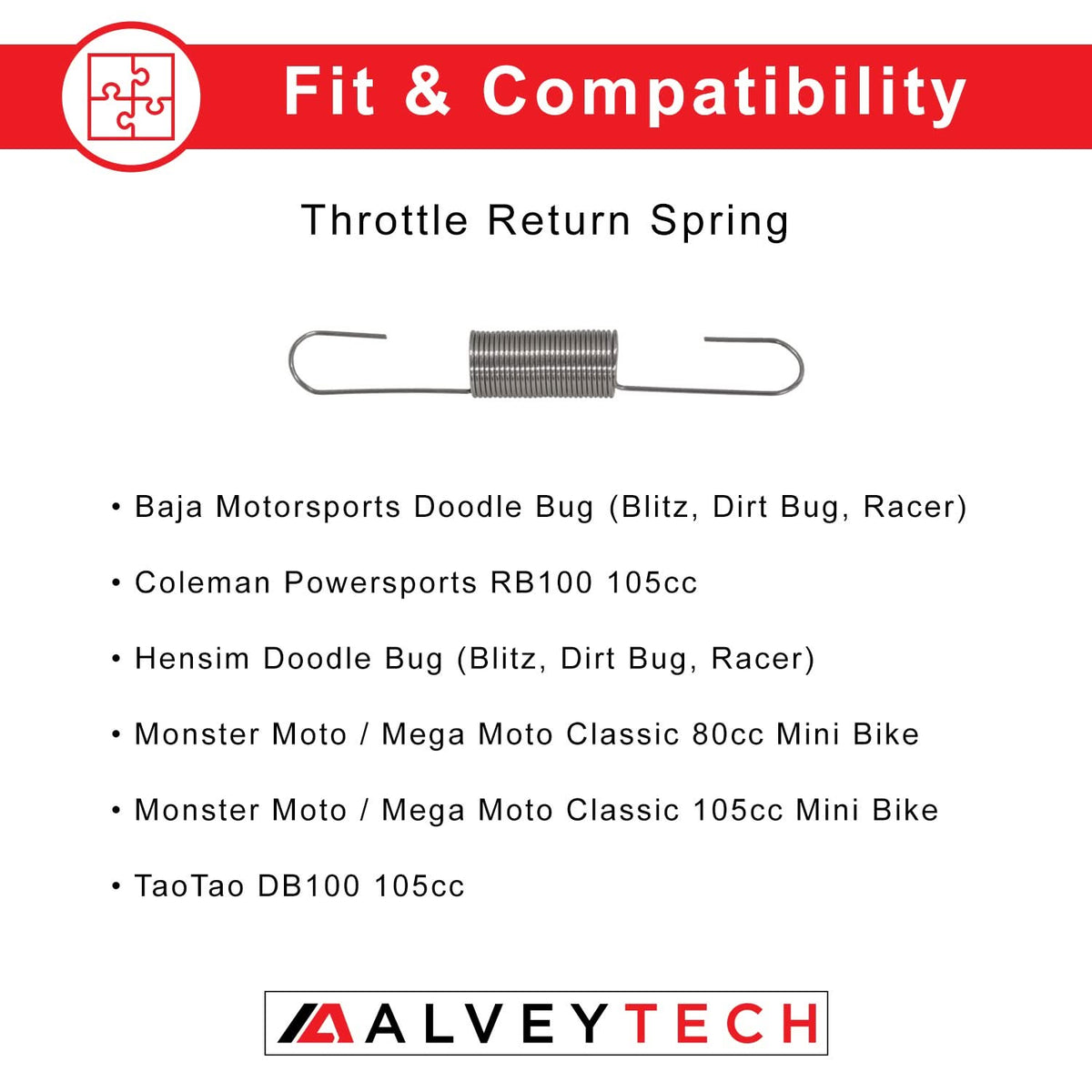 Throttle Return Spring for the Coleman RB100 105cc Mini Bike