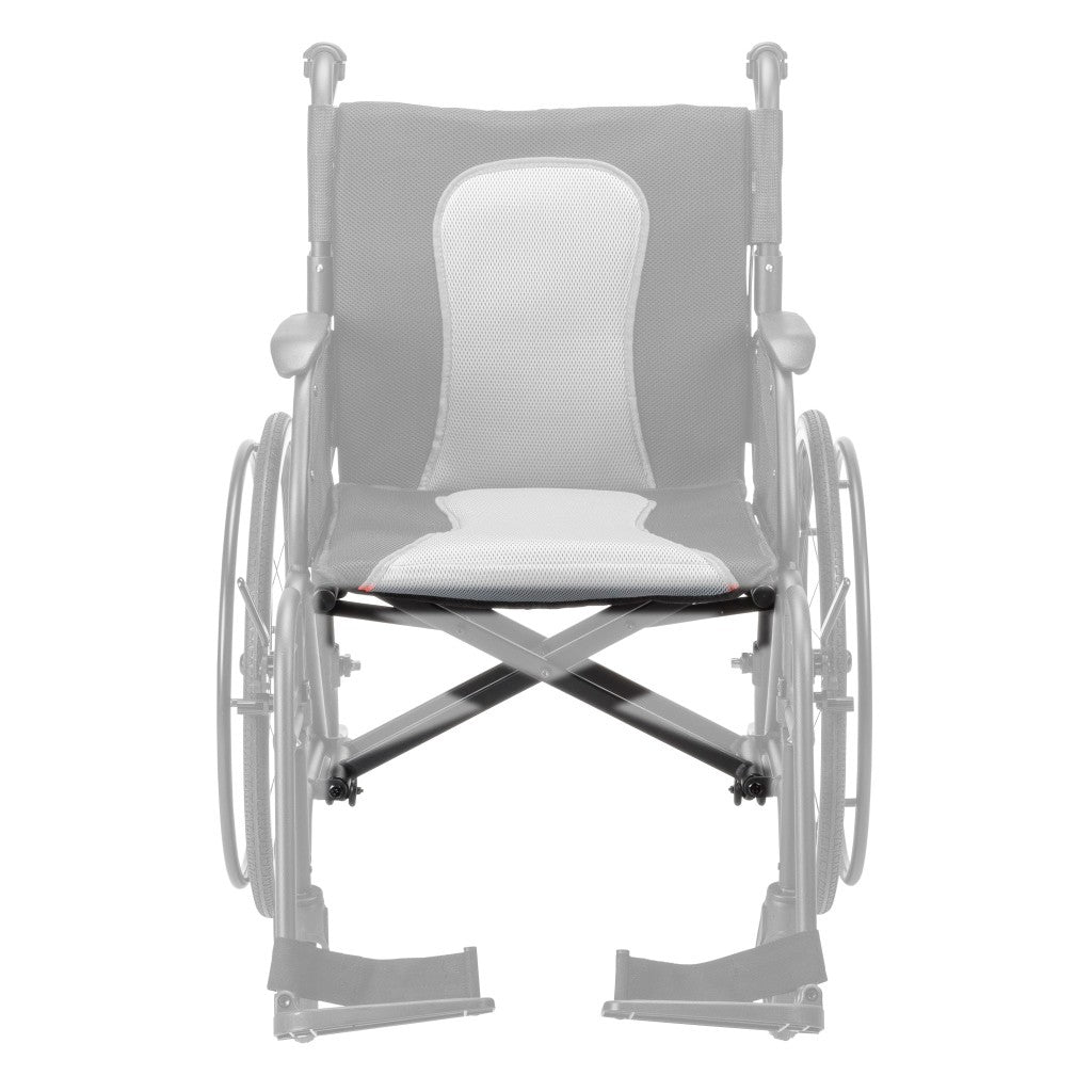 AeroFly cross frame shown in color on the Drive Medical AeroFly Ultra-Lite Wheelchair, rest of the wheelchair greyed out