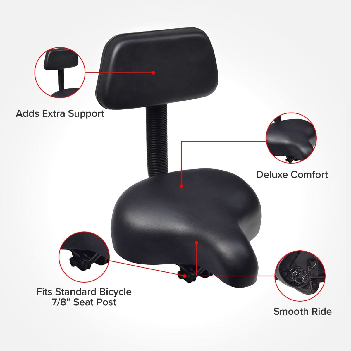 Comfort Bike Saddle Seat with Backrest (Blemished)