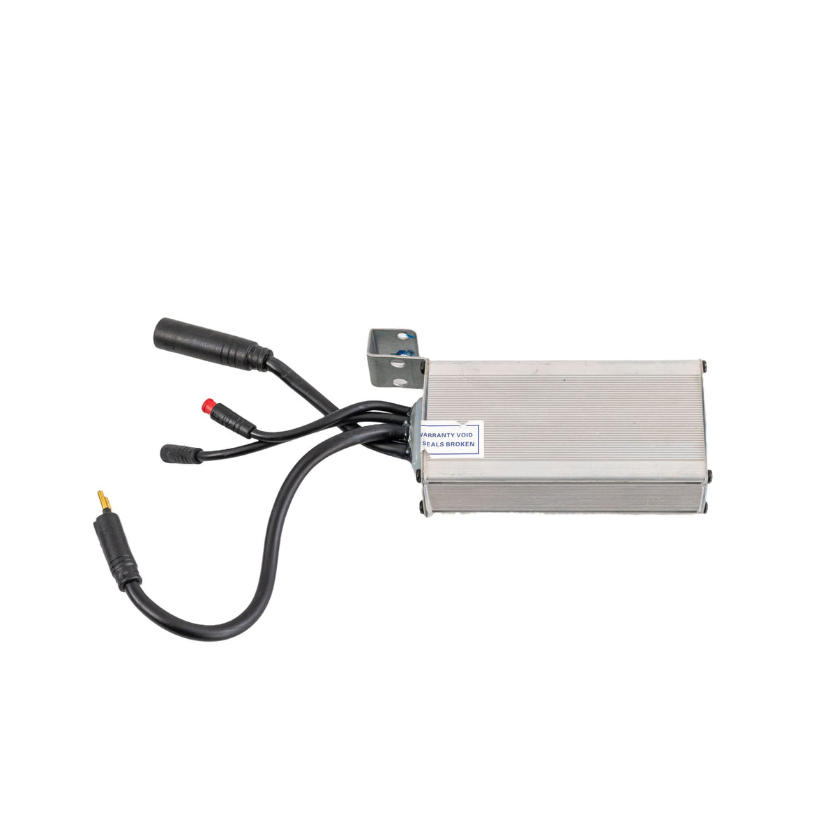 Control Module for the GOTRAX G4 and GMAX Electric Scooter, featuring a silver metal box with black wires and a blue and white label.