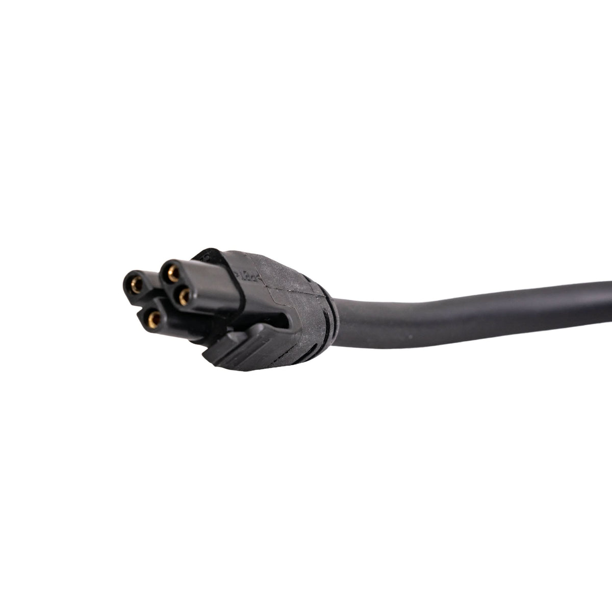 Close-up of a LiNX bus cable connector with push clip for the Invacare TDX SP2