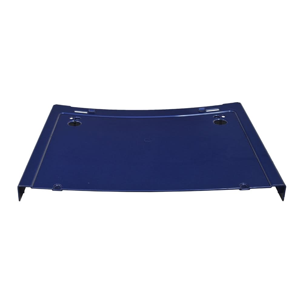 Blue Deck Shroud for the Golden Companion II (GC340/GC440) mobility scooter, featuring a blue metal plate with holes designed to protect delicate components from dirt and debris.