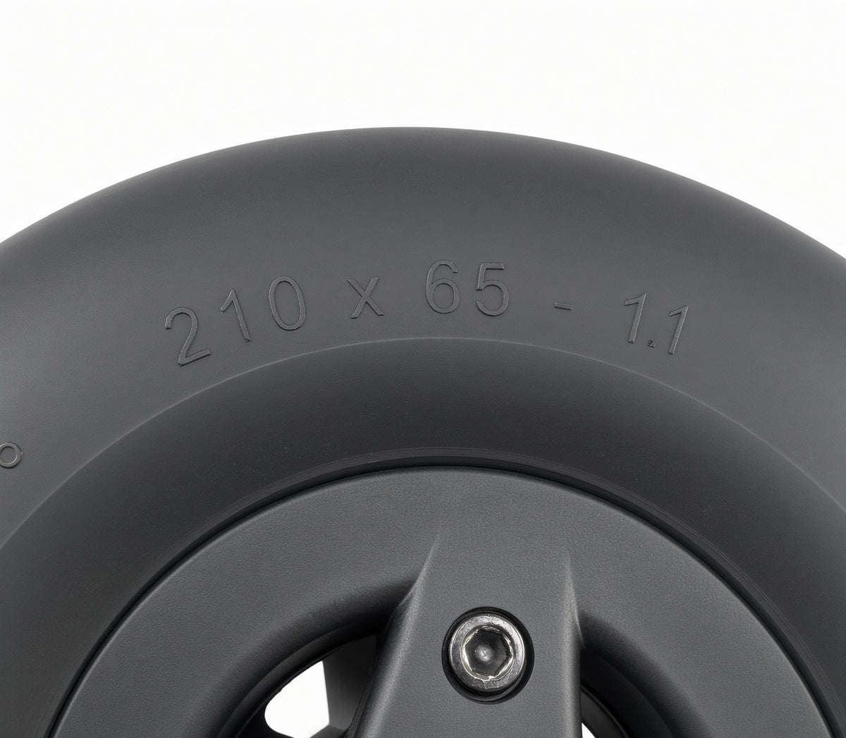 Permobil F3/F5/M5 Wheel, 210x65mm Black Hub, Black Tread (1830780 / 335447)