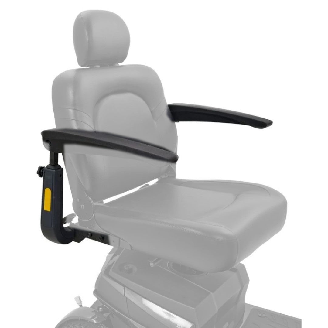 MBS-0016 left and MBS-0017 right seat arms shown in color on the Golden Companion HD GC540 seat, rest greyed out