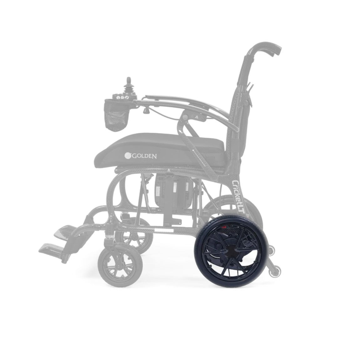 MBW-0057 drive wheel shown in color on the Golden Cricket LT Carbon GP309, rest of the chair greyed out