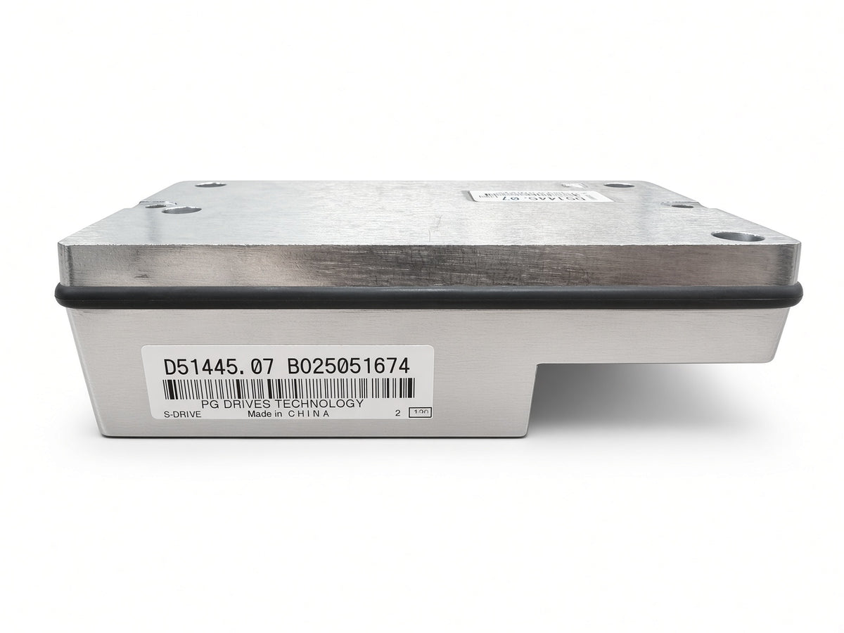 Side view of S-Drive MKII 120A controller showing D51445.07 label - match this model number to your original controller