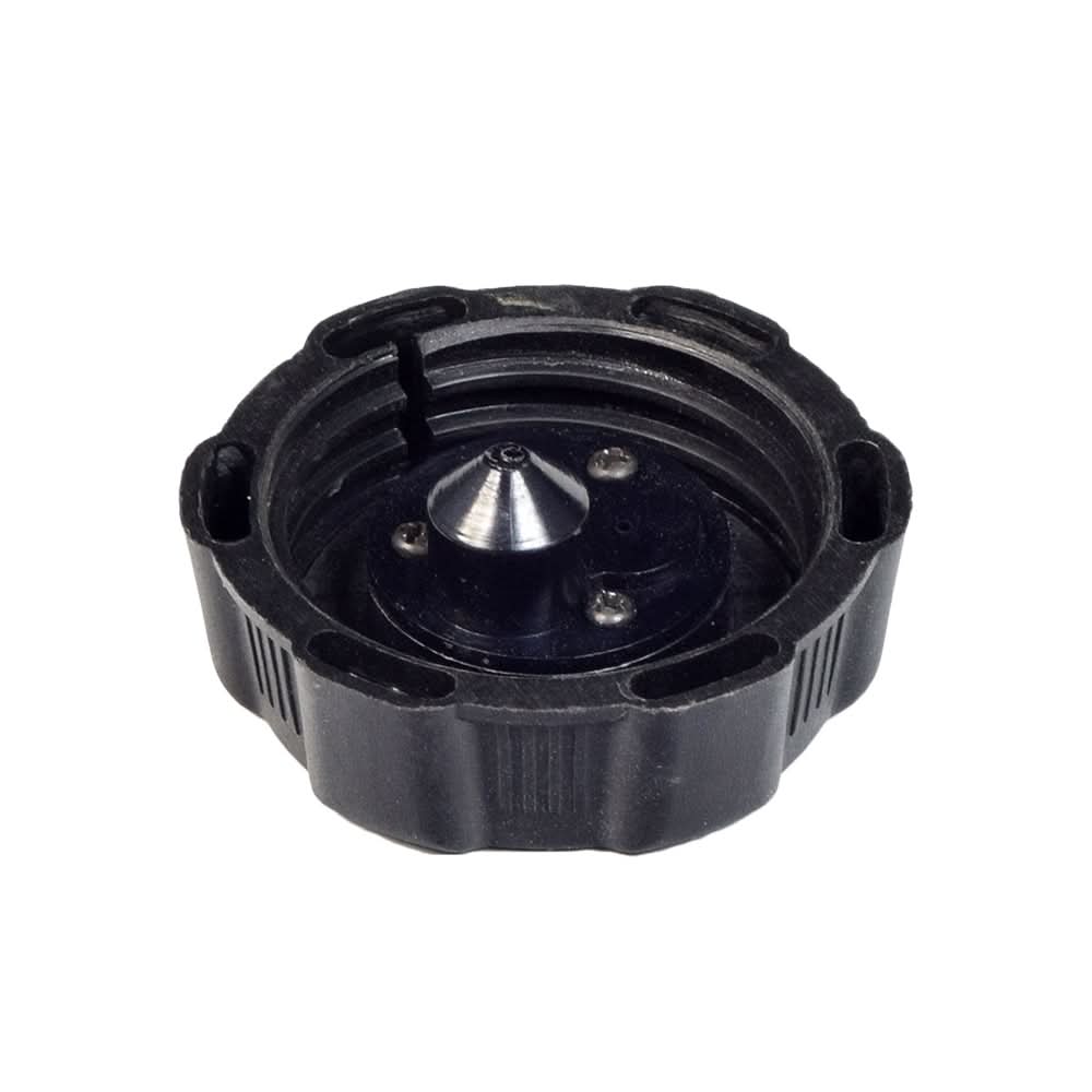 Fuel Gas Tank for 150cc - 250cc Hammerhead Off-Road® & Kandi Go-Karts (Blemished) - black circular metal gas tank with centered metal cone, includes cap.