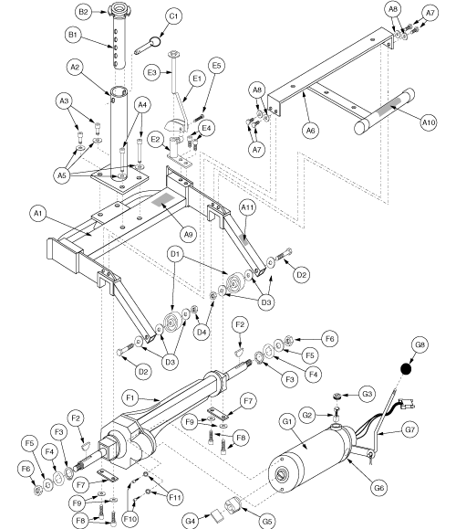 Pride Legend (SC340) - Frame Assemblies - Rear - L-30999 - Prior