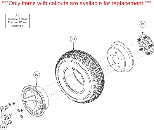 Pride Legend XL (SC3450) - Wheel Assemblies - Rear - Solid