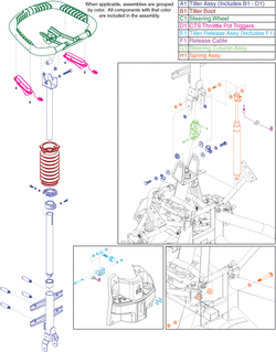 Pride Pursuit Sport 36 Volt (MV714) - Frame Assemblies - Tiller