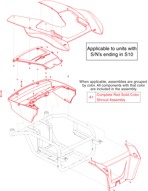 Pride TSS 450 - Shroud - Used W/ Sn Ending In S10