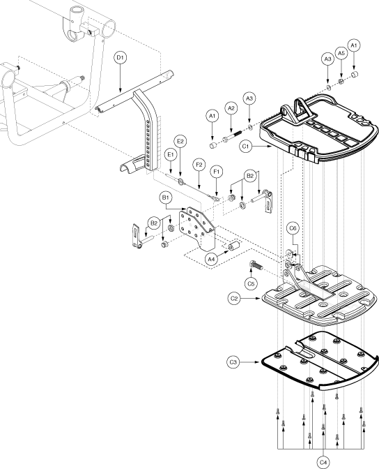 Jazzy 600 XL - Footrest Platform - Atx