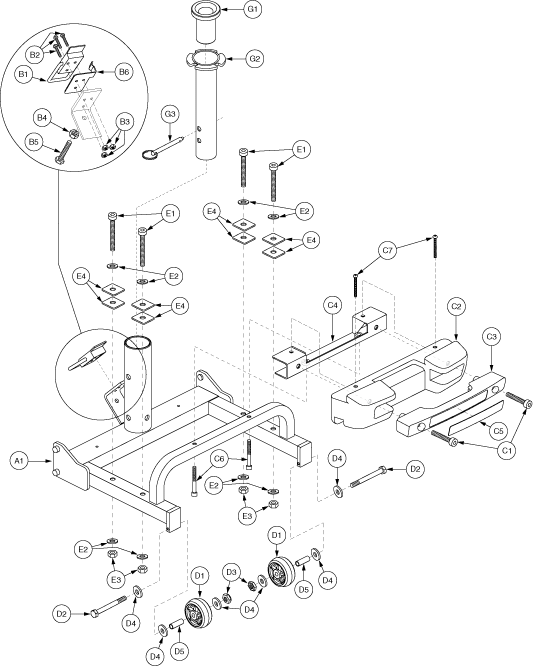 Pride Bebop (SC46) - Frame Assemblies - Rear