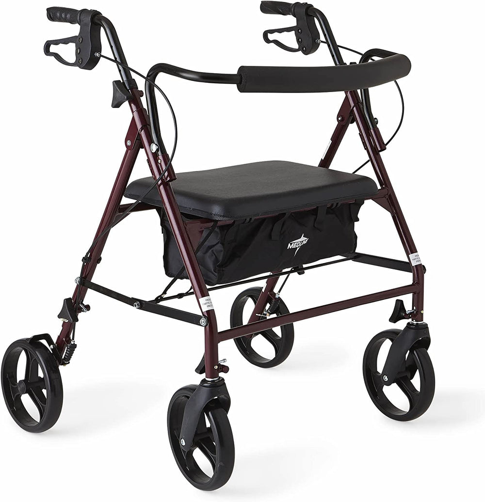 Medline Heavy Duty Bariatric Rollator Walker with 8" Wheels
