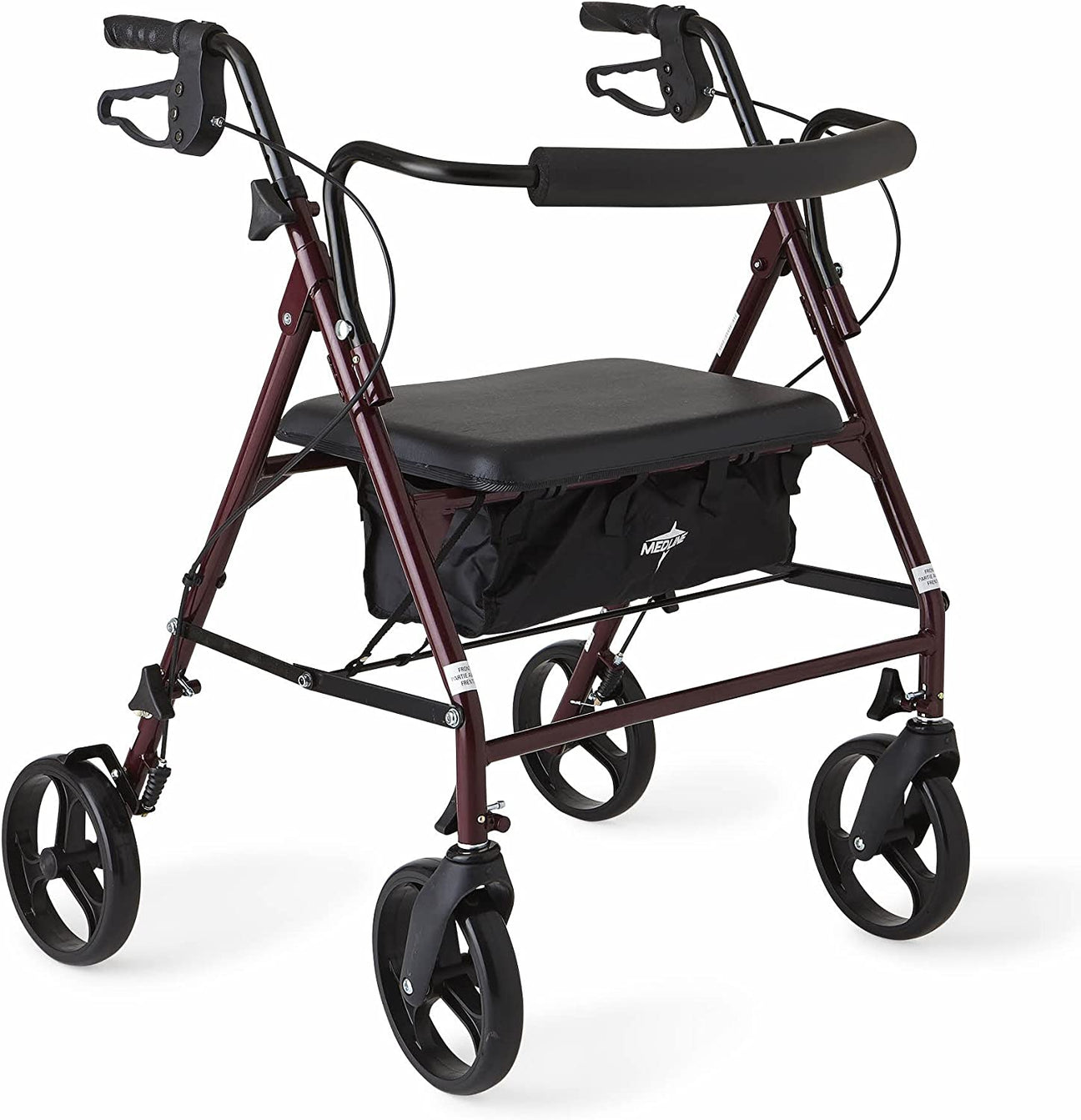Medline Heavy Duty Bariatric Rollator Walker with 8" Wheels