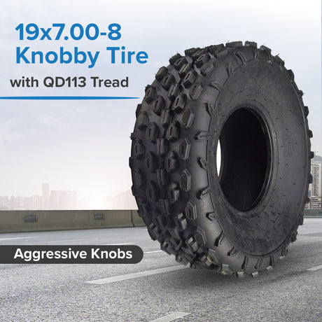 19x7.00-8 Knobby Tire with P315 Tread for Baja Mini Bikes MB165 & MB200