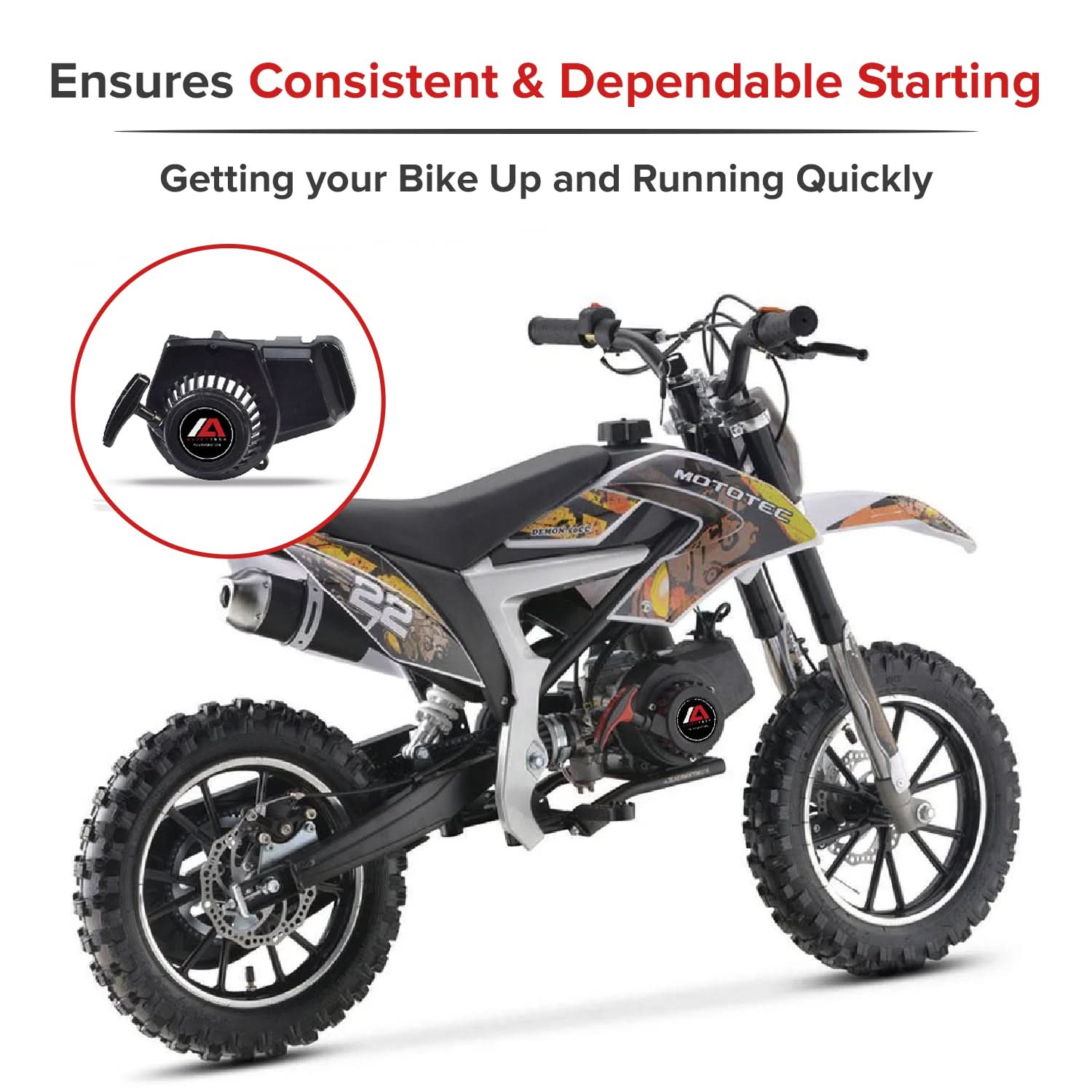 Pull Start for 47cc & 49CC ATVs, Dirt Bikes, & Pocket Bikes