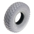 Close-up of a 10x3 (3.00-4, 260x85) Gray Pneumatic Mobility Tire with Knobby Tread (Pride), showing detailed knobby tread pattern and rubber construction for mobility scooters and power chairs.