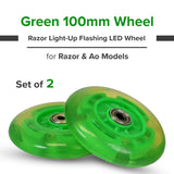 100 mm / 98 mm Replacement Flashing Light LED Kick Scooter Wheel with Bearings (Set of 2)