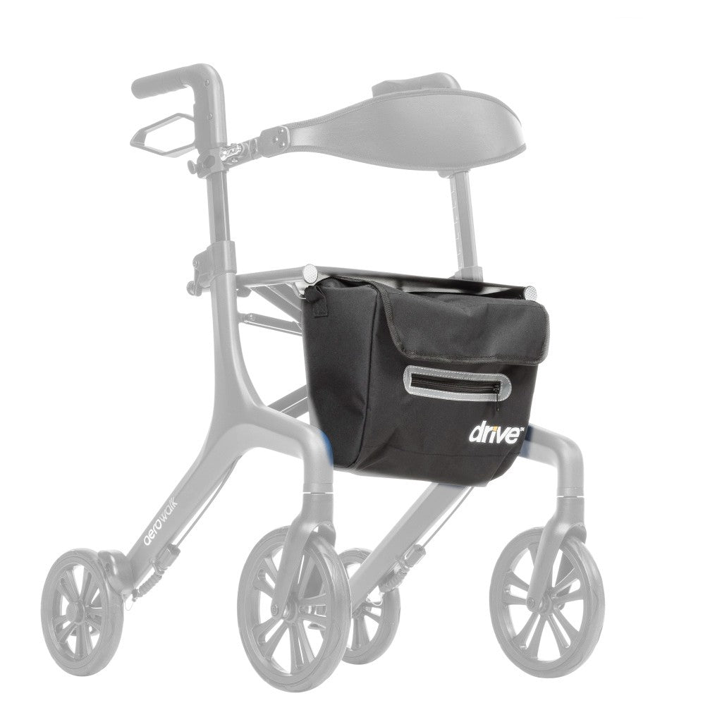 10277-28 tote bag shown in color on the Drive Medical AeroWalk Ultra-Lite Rollator (10277), rest of the rollator greyed out