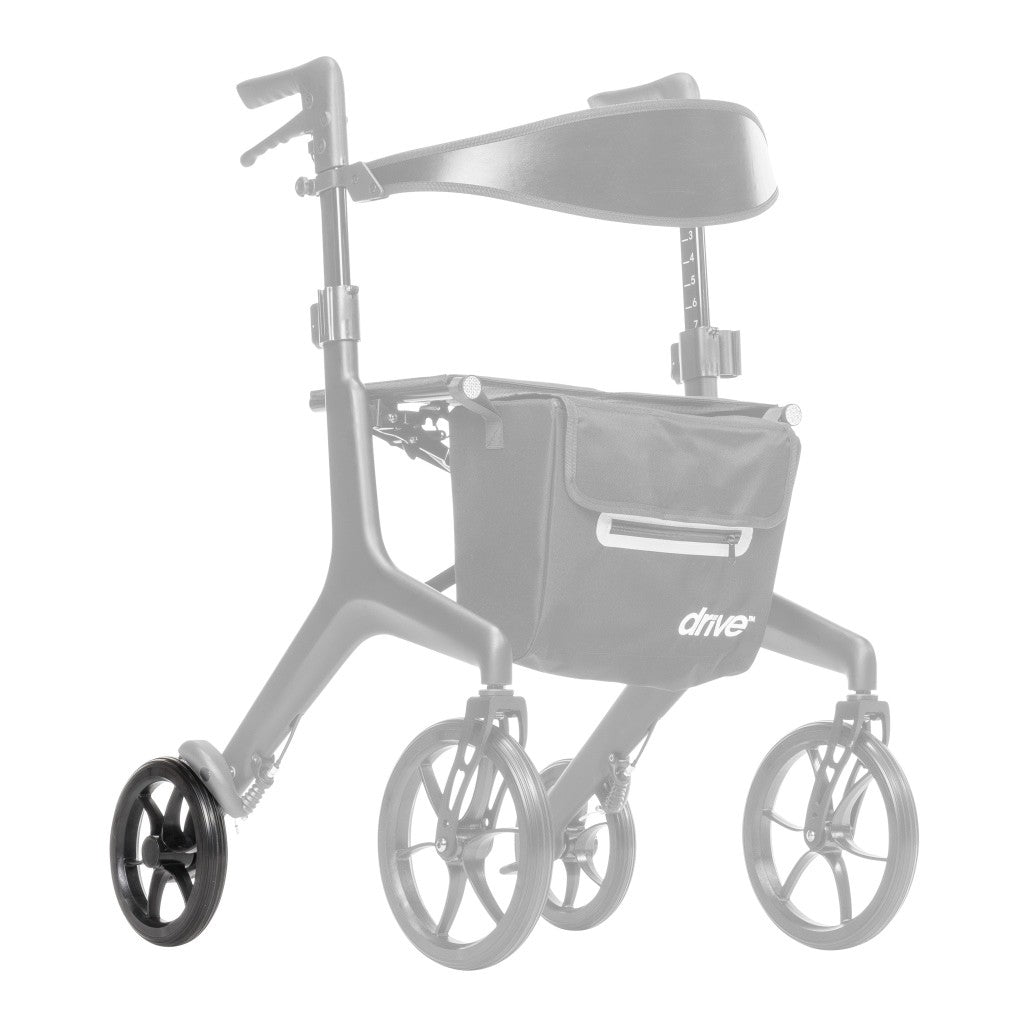 10278-03 rear wheel shown in color on the Drive Medical AeroCarbon Ultra-Lite Rollator (10278), rest of the rollator greyed out