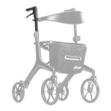 10278-08 right handlebar assembly shown in color on the Drive Medical AeroCarbon Ultra-Lite Rollator (10278), rest of the rollator greyed out