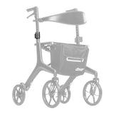 10278-10 right handlebar lock assembly shown in color on the Drive Medical AeroCarbon Ultra-Lite Rollator (10278), rest of the rollator greyed out