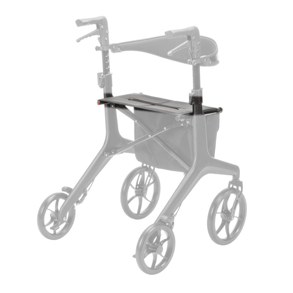 10278-19 seat with stays shown in color on the Drive Medical AeroCarbon Ultra-Lite Rollator (10278), rest of the rollator greyed out