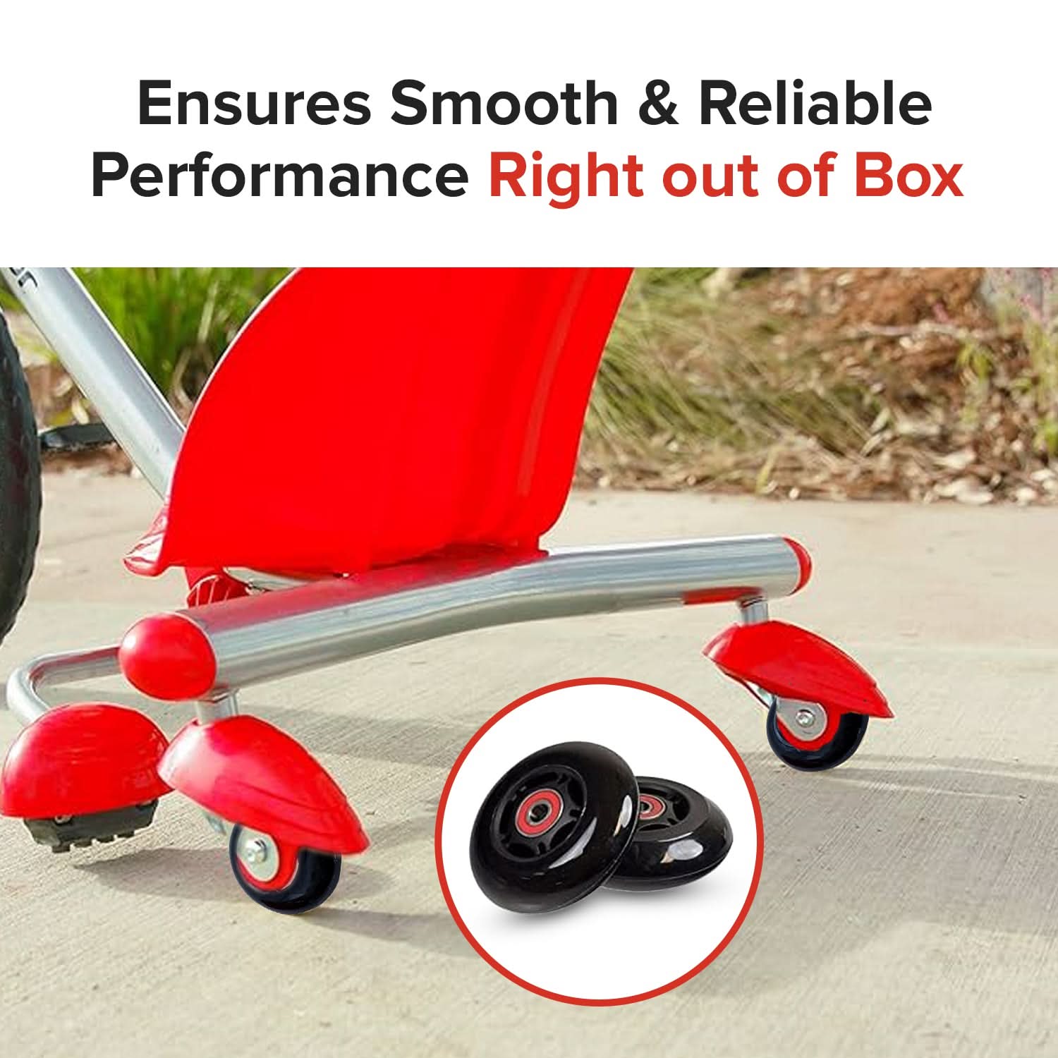 76 mm Scooter Wheels with Bearings (Set of 2)