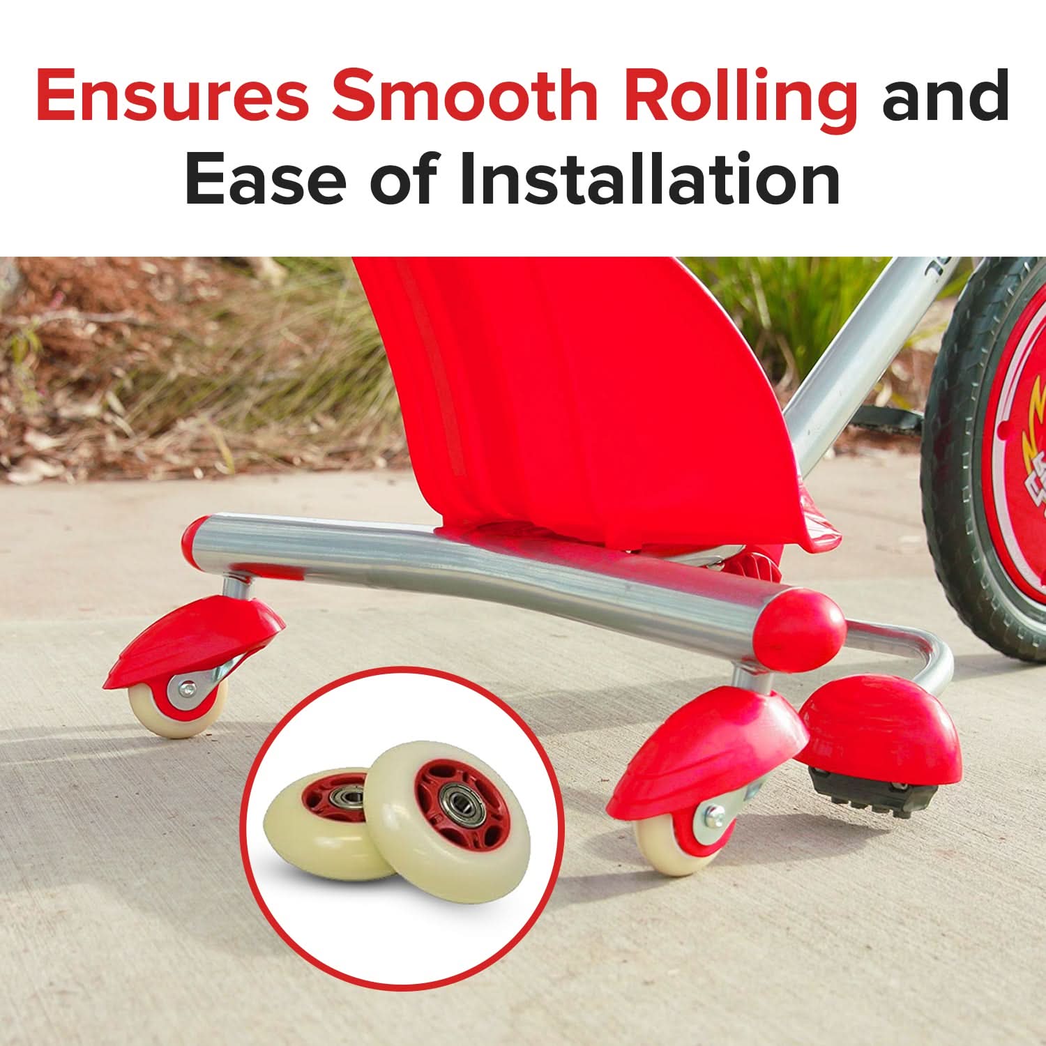 76 mm Scooter Wheels with Bearings (Set of 2)