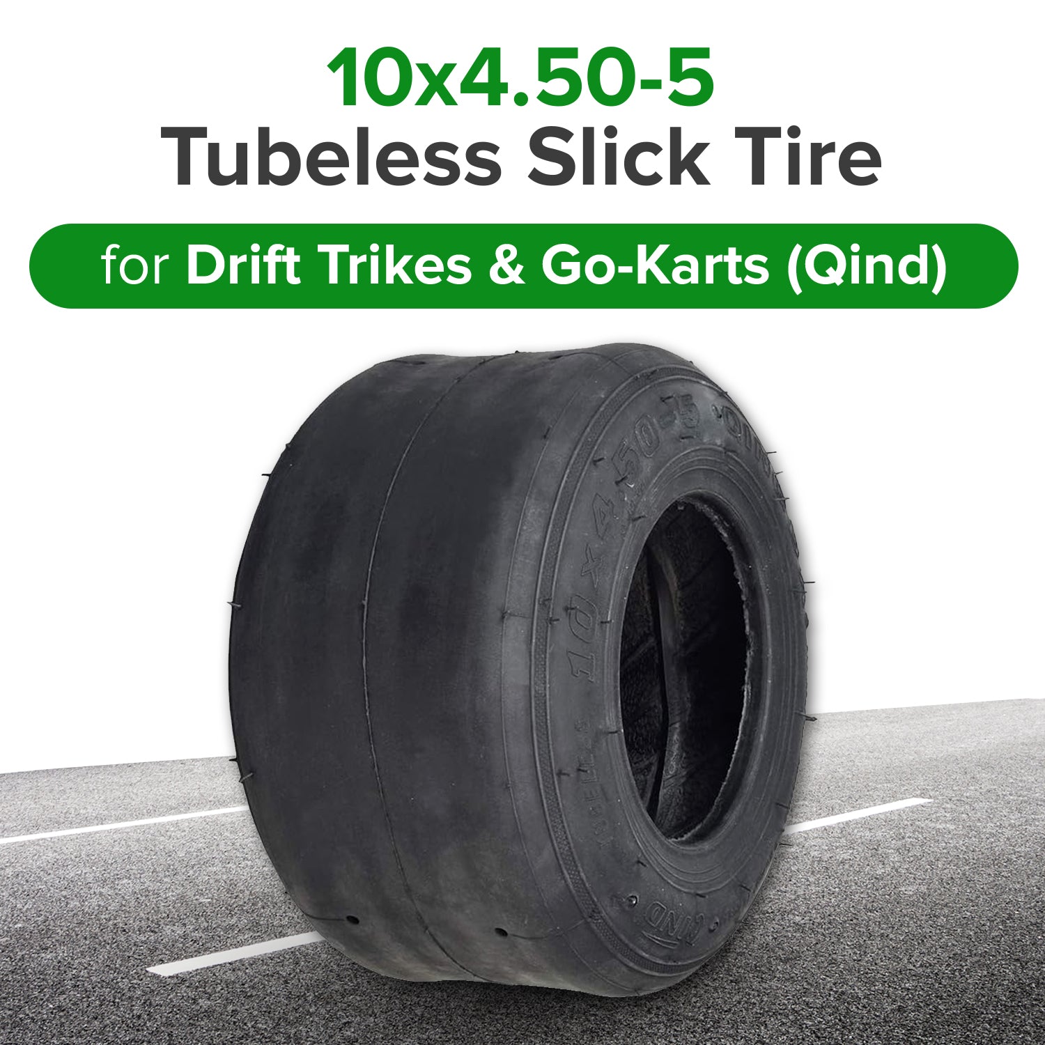 10x4.50-5 Tubeless Slick Tire for the Coleman DT200 Drift Trike