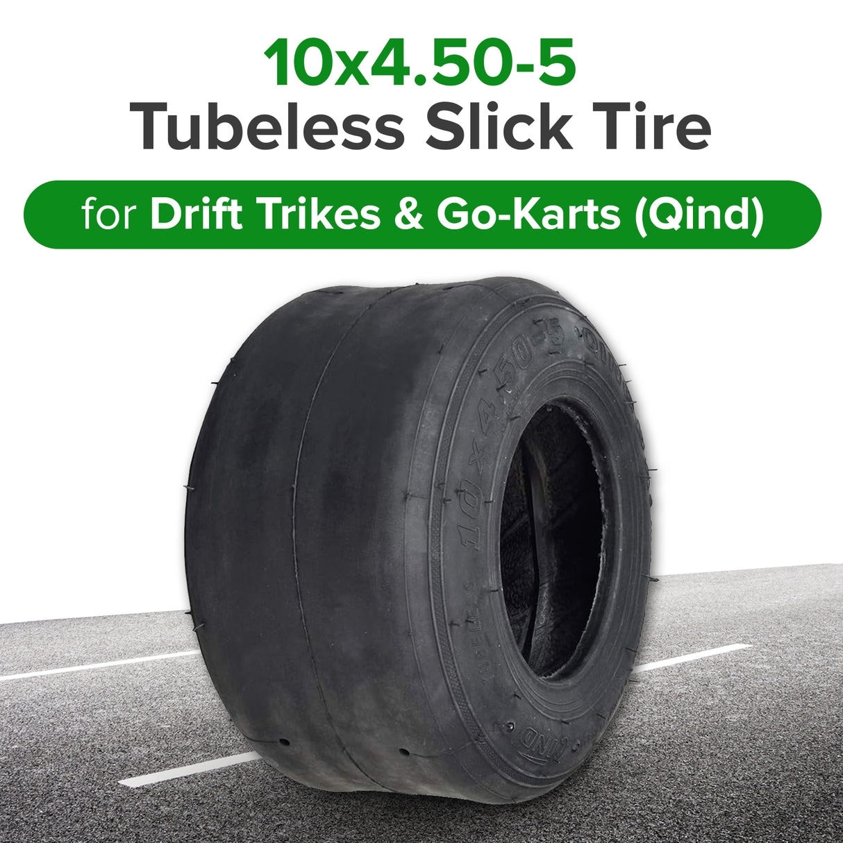 10x4.50-5 Tubeless Slick Tire for the Coleman DT200 Drift Trike