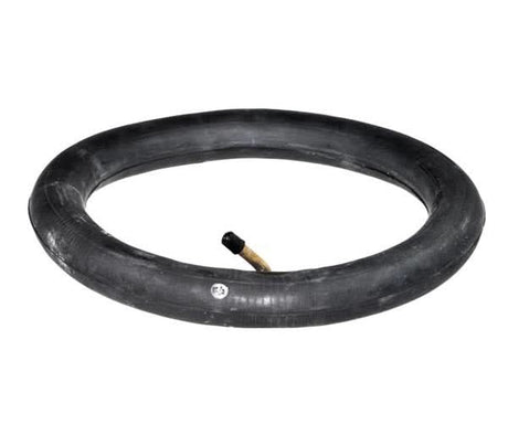 12-1/2x2-1/4 Kick Scooter Inner Tube with 45 Degree Angled Valve Stem, featuring a black rubber tube and an attached angled valve stem, suitable for uniquely shaped rims or frames.