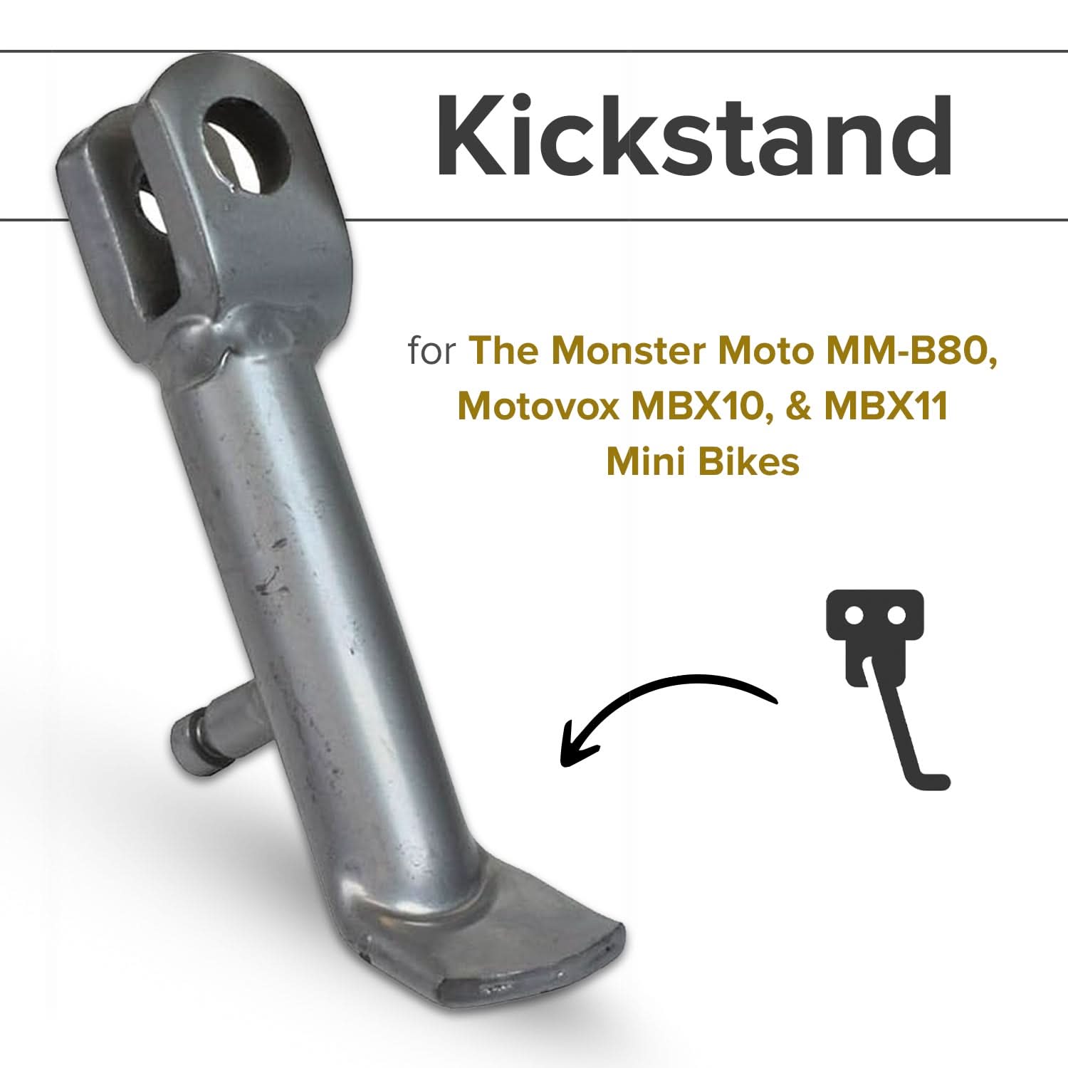 Kickstand for the Baja Doodle Bug (Blitz, Dirt Bug, Racer) Mini Bike