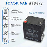 12 Volt 5 Ah Battery for the Kidzone 12V Bumper Car Ride On Toy