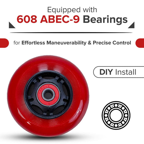 76 mm x 24 mm Caster Wheels for the Razor Crazy Cart (V1-6) & Crazy Cart XL (V1-2) (Set of 2)