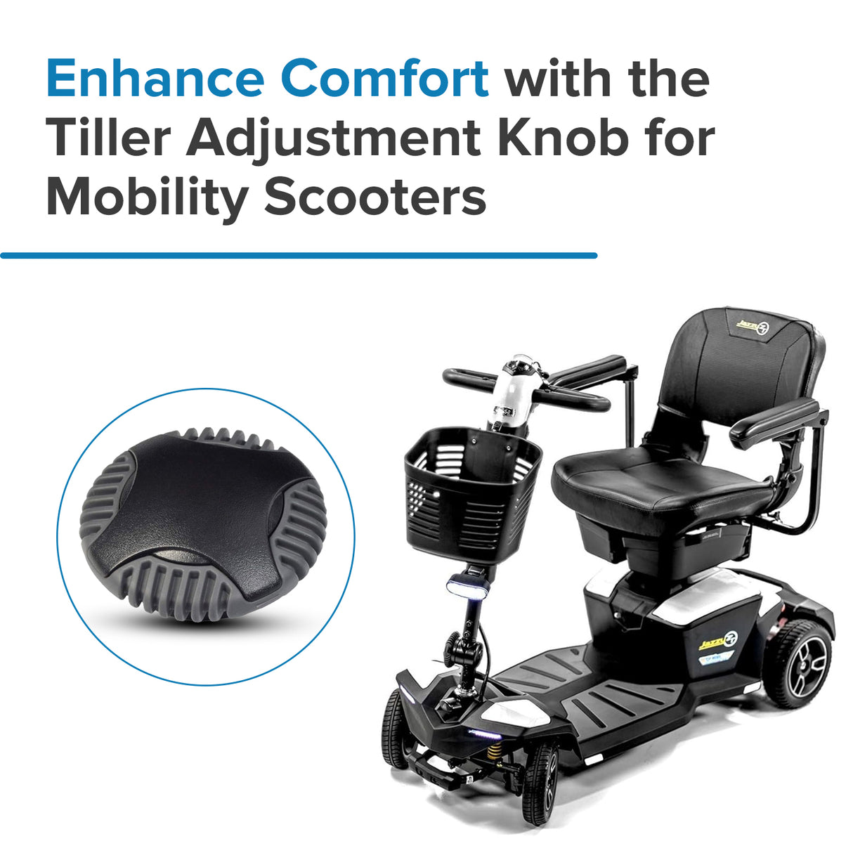 Tiller Adjustment Knob for Pride, Go-Go, and Jazzy Mobility Scooters (PLSASMB1998)